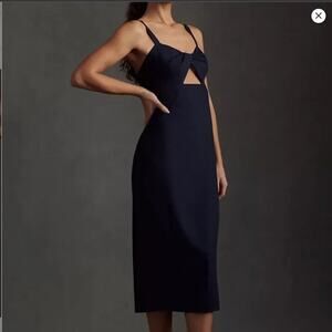 NWOT BHLDN EVONNA MIDI DRESS Size 4 Navy